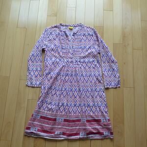 Roberta Roller Rabbit Retro Abstract Midi Dress V Neck Size Medium